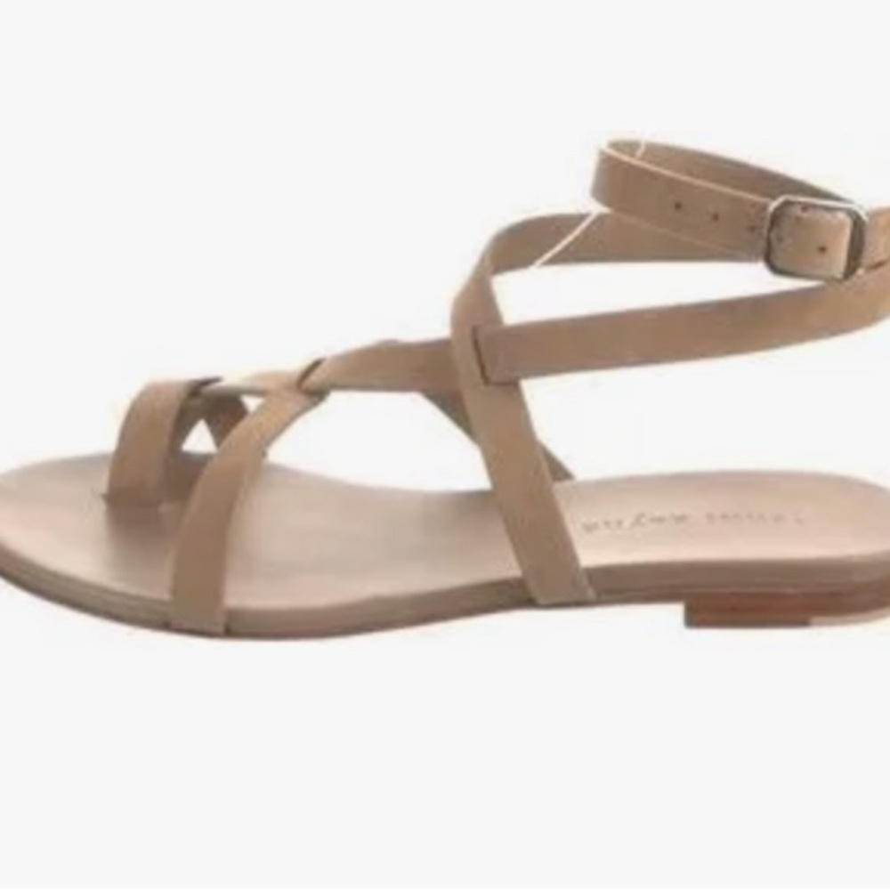 Jenni Kanye Women's Oiled Leather Strappy Sandal Dark Sand Size 40